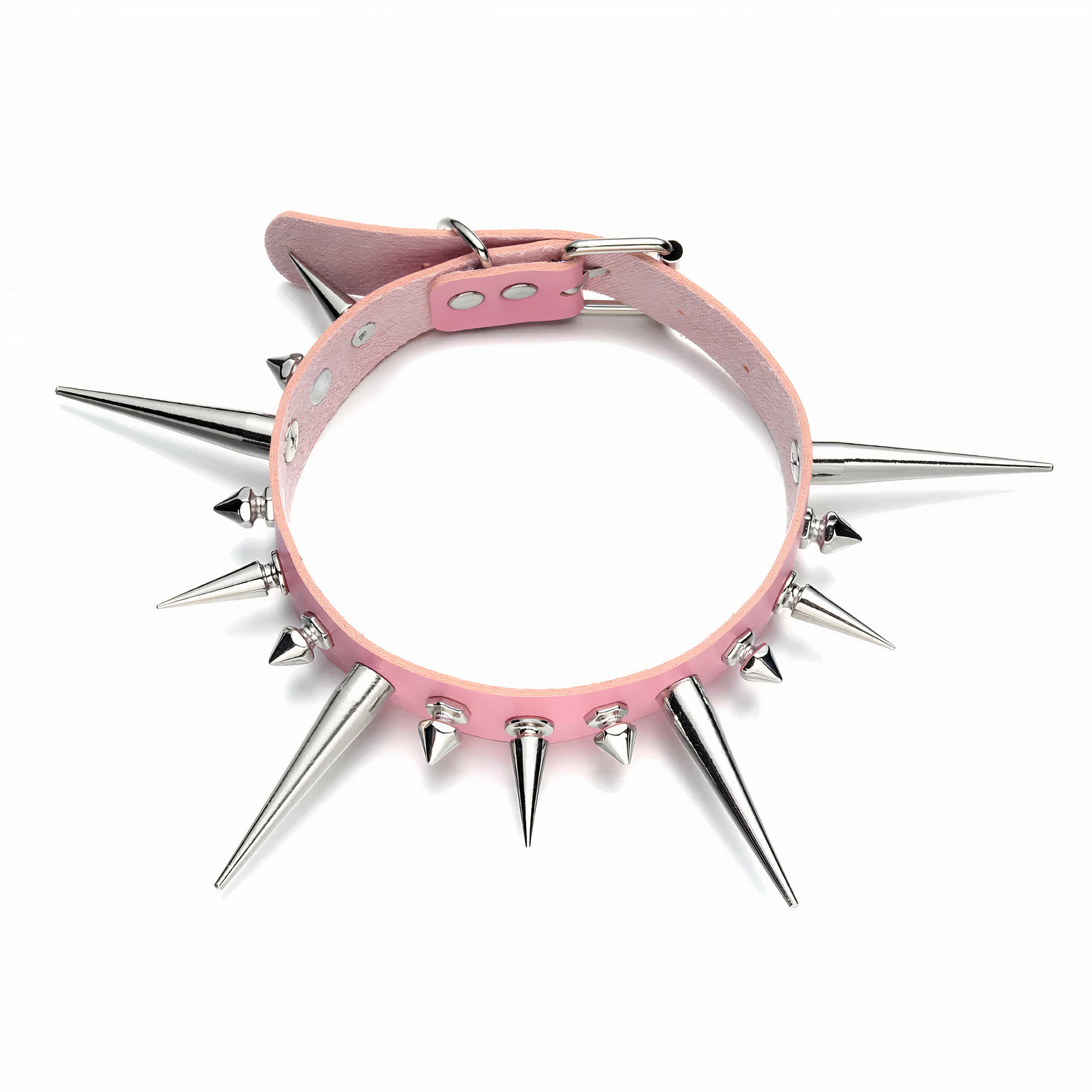 Punk Leather Collar Spike Choker