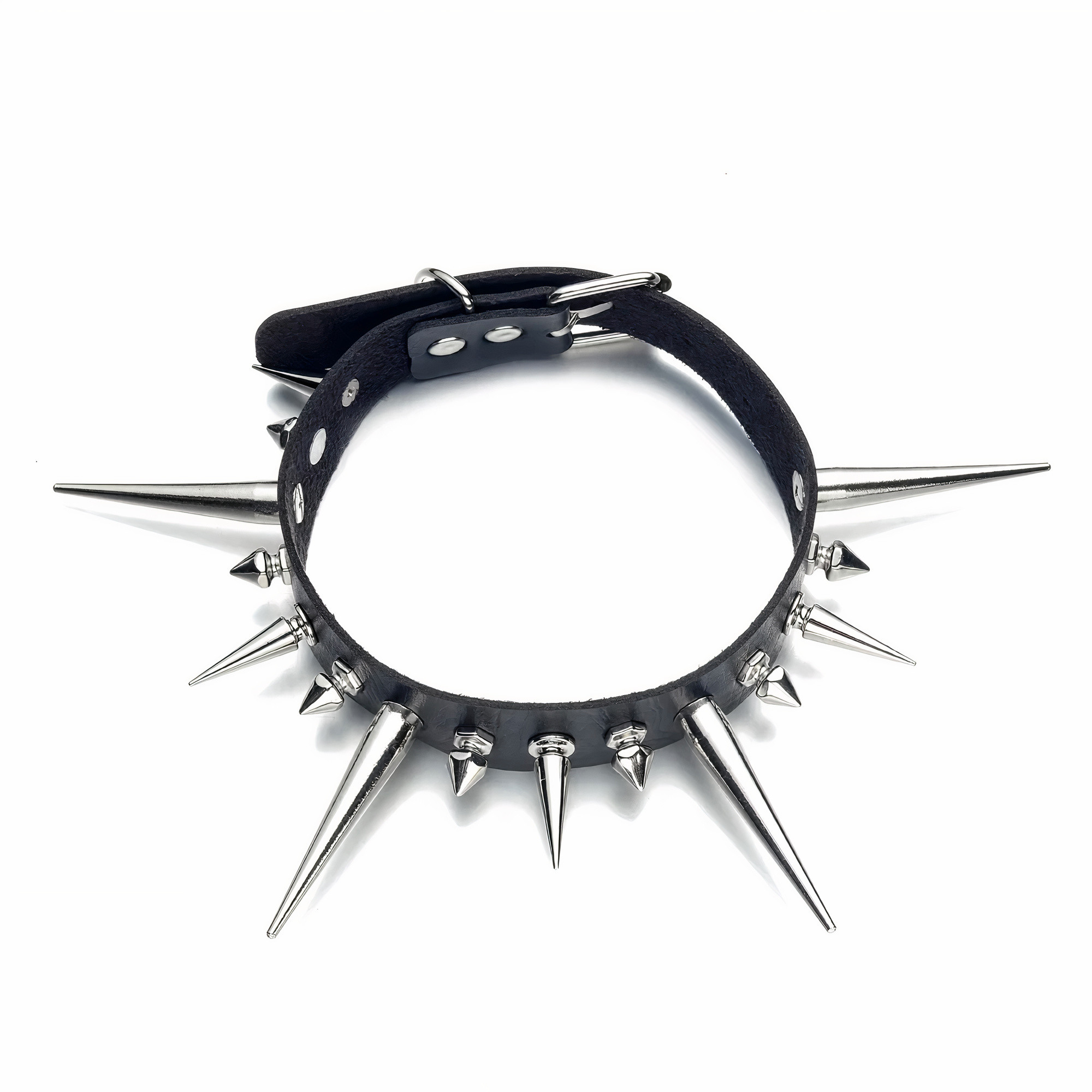 Punk Leather Collar Spike Choker