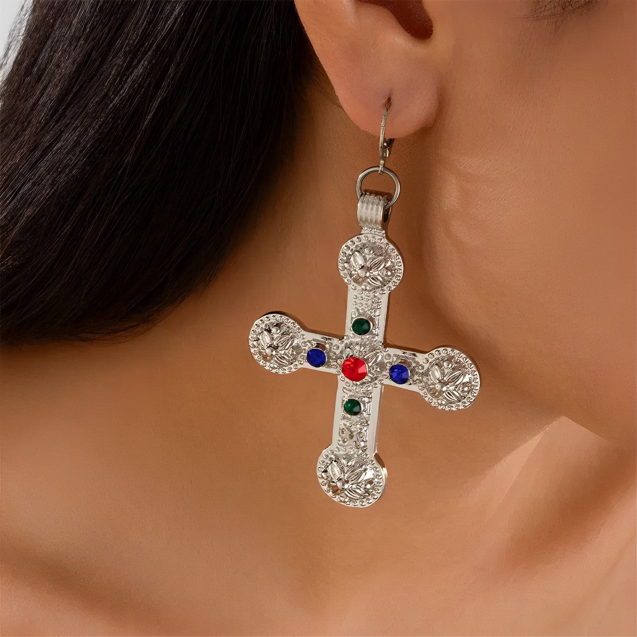 Heavenly Cross Pendant Earrings