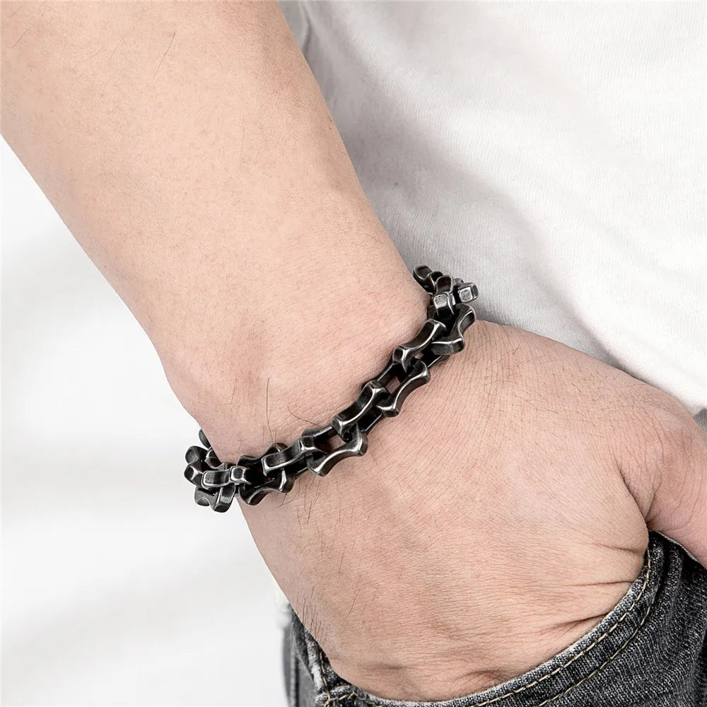 Men's Vintage Oxidized Black Link Chain