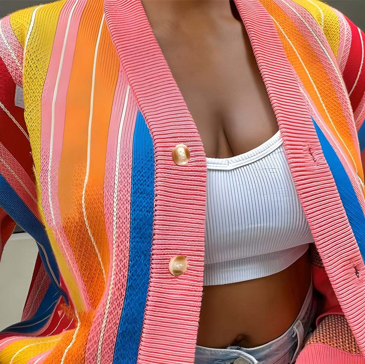 Colorful Serene Spectrum Cardigan