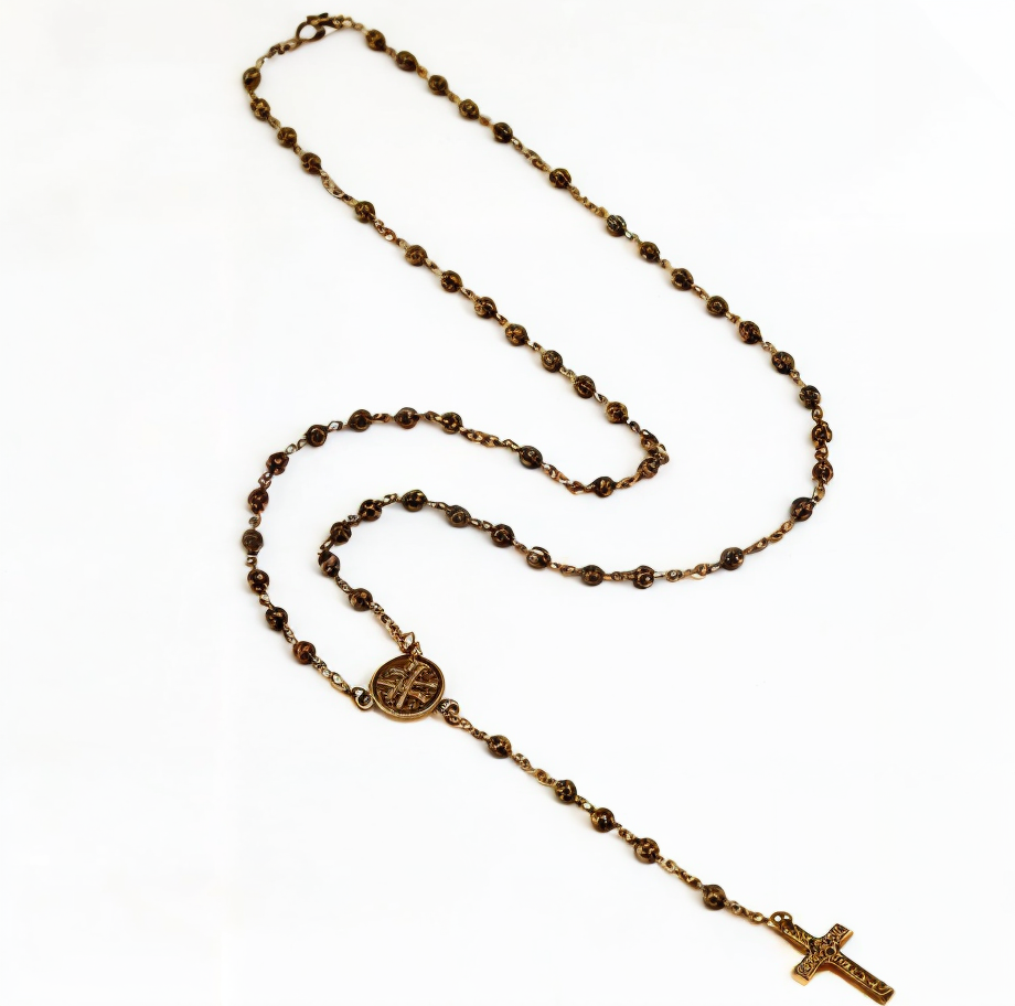 Stainless Steel Rosary Beads Necklace