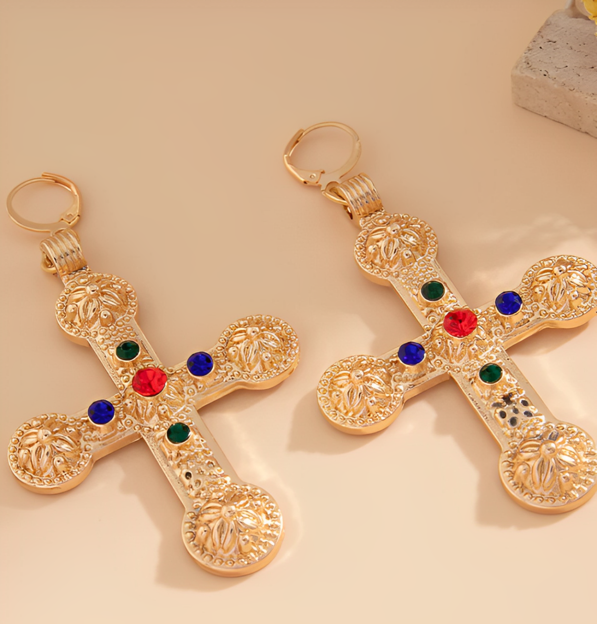 Heavenly Cross Pendant Earrings