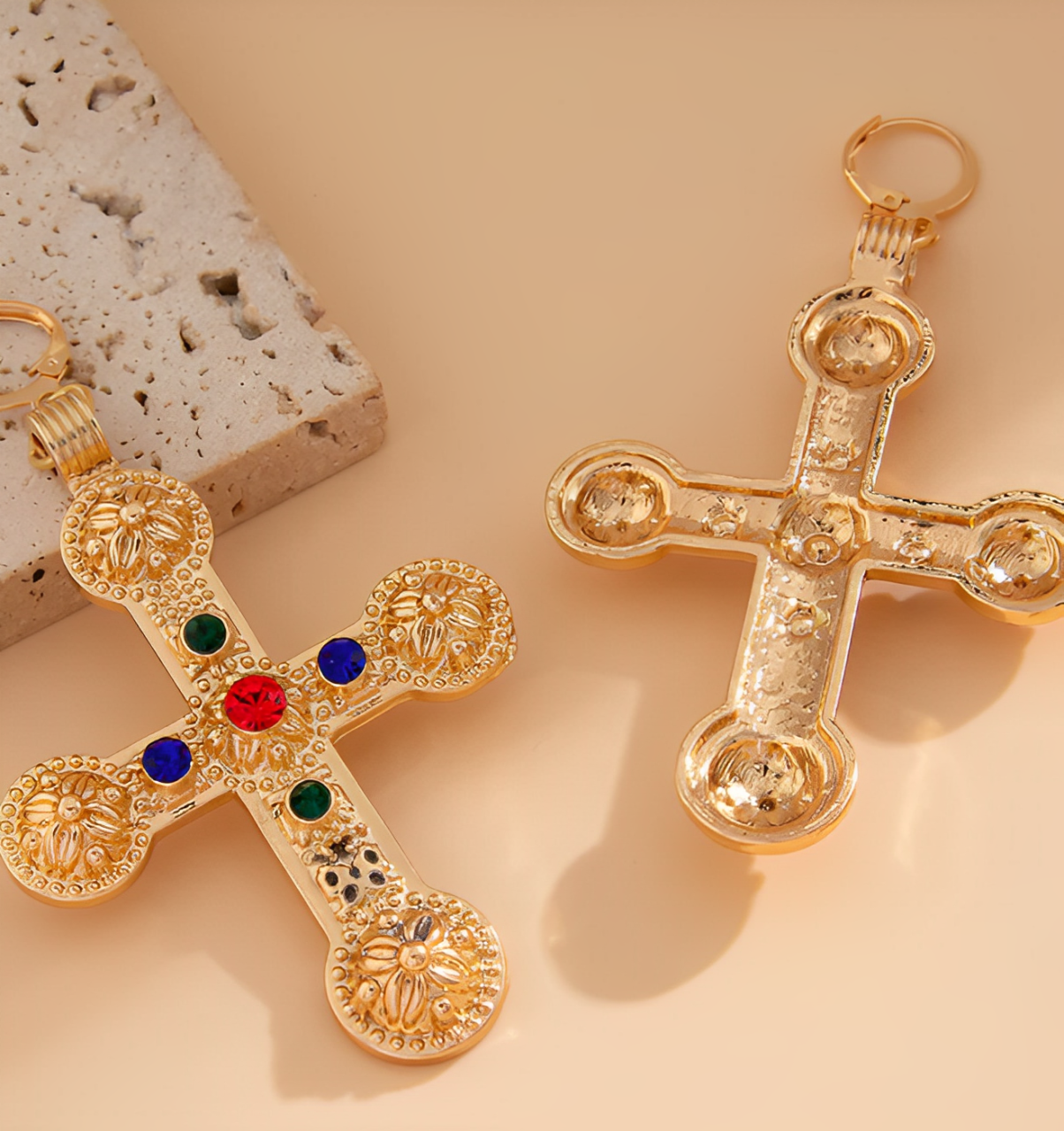 Heavenly Cross Pendant Earrings