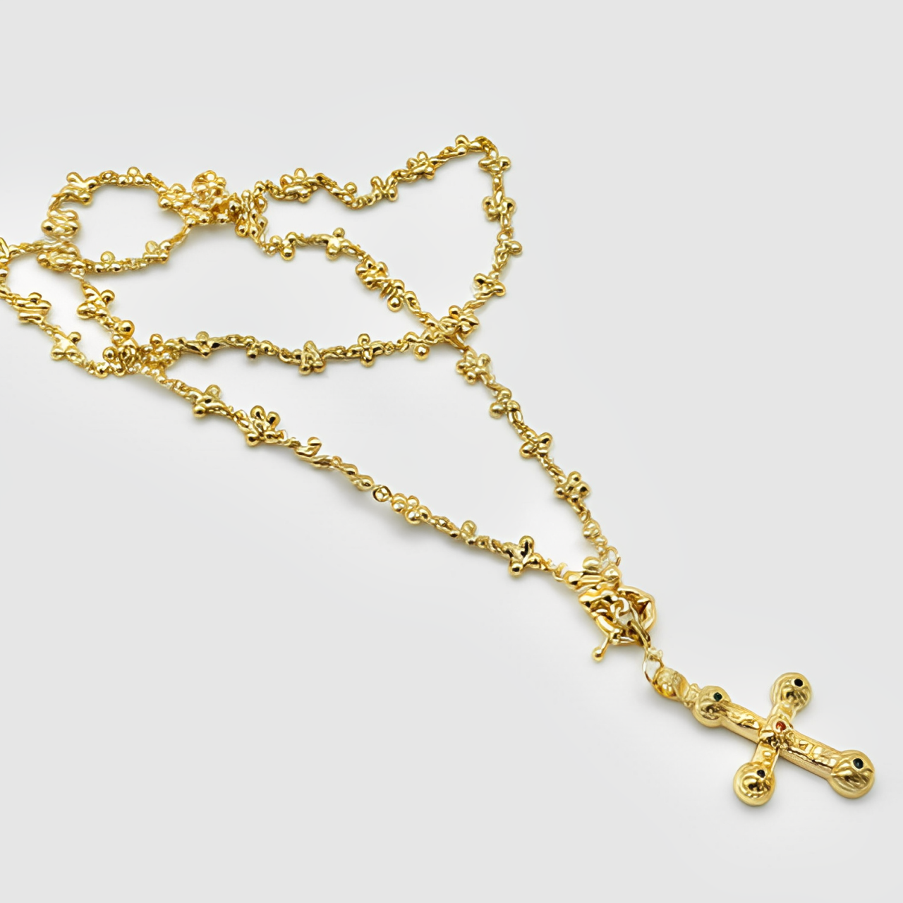 Heavenly Cross Rosary Pendant Necklace