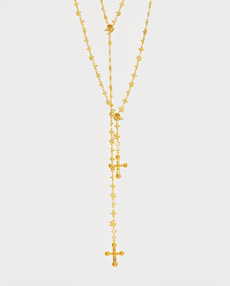 Heavenly Cross Rosary Pendant Necklace