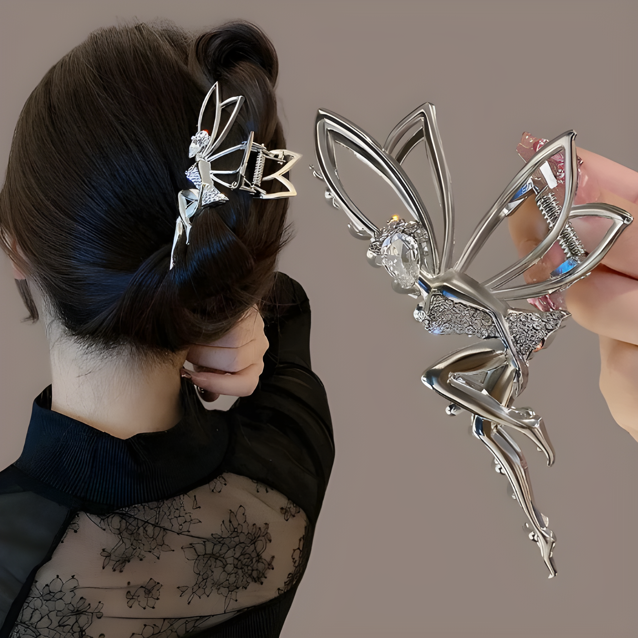 Elf Metal & Rhinestone Hair Claw